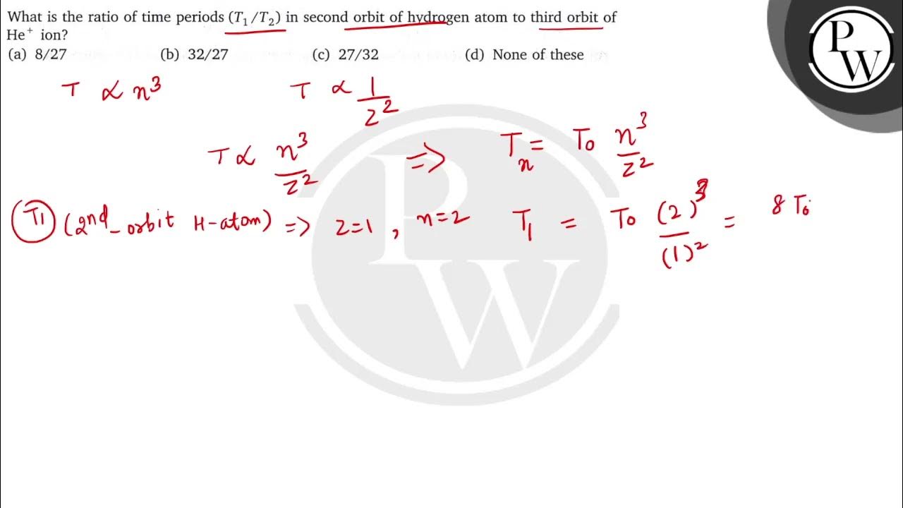 What is the ratio of time periods (T_1 / T_2) in second orbit of