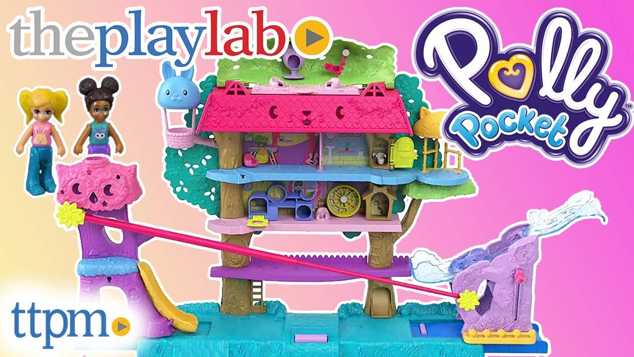 Polly Pocket Pollyville Pet Adventure Treehouse from Mattel | Play Lab -  YouTube