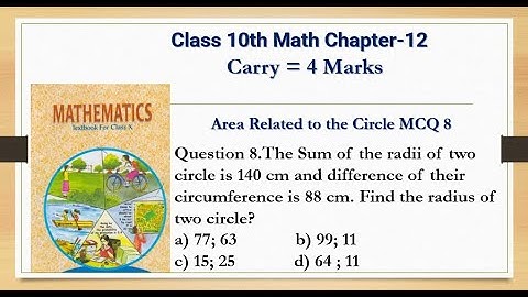Area Related to Circle Class 10 Chapter 12 M.C.Q 8