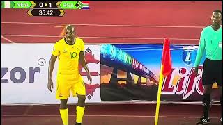 NIGERIA 0-1 SOUTH AFRICA/1ST HALF HIGHLIGHTS AND GOAL AS BAFANA BAFANA LEADS AFTER 45 MINS