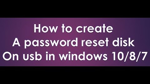 how to create a password reset disk on usb in windows 10