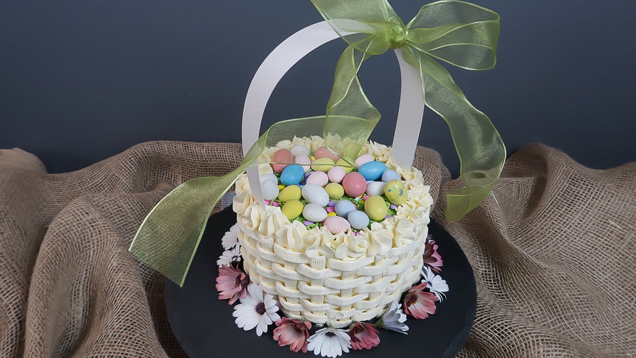 Decorating an Easter Basket Cake (ENG SUB) | Detaljno Ukrašavanje Torte Košarice sa Kremom