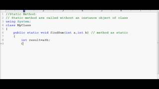 C Sharp tutorial || Part9 || Static Method