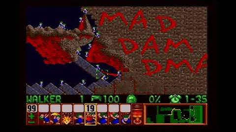 Lemmings (SNES) Taxing 24: Take a running jump.....