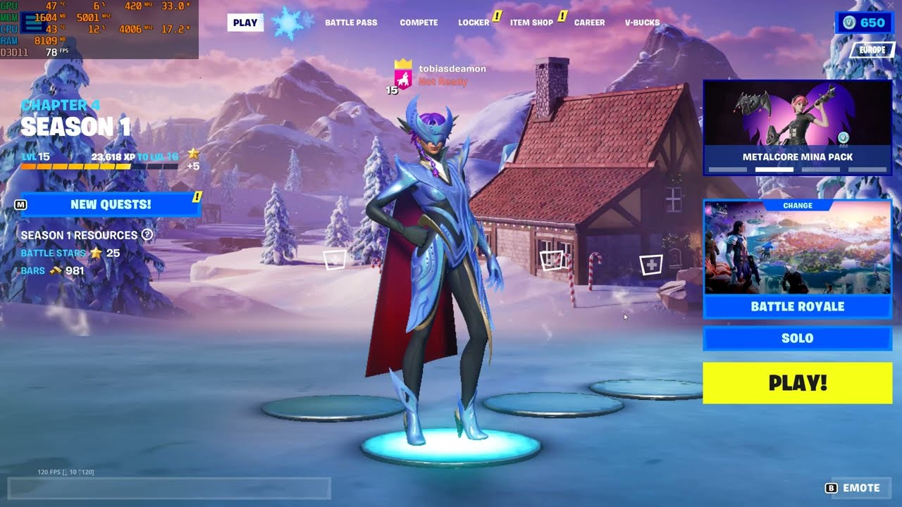 Fortnite CHAPTER 4 - i5 10400f + RTX 3060 Ti - performance mode - 1440p