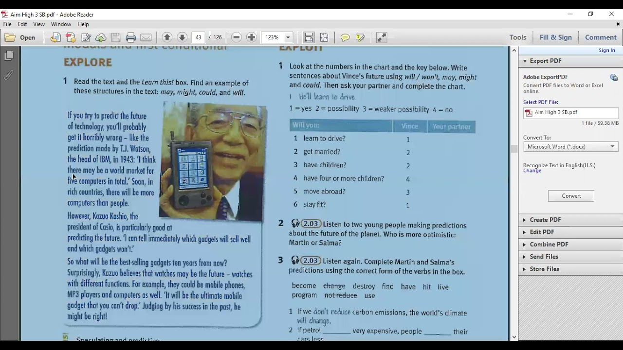 zoom  prep 3 Aim high unit 5 grammar