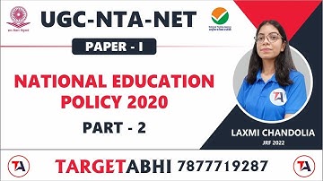 UGC NTA NET  I NEP I National Education Policy part-2 || By Laxmi Mam I Paper 1