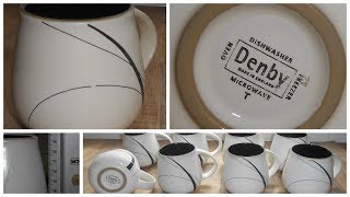 Denby Large Mugs / Cups Oyster Strands Design X 8