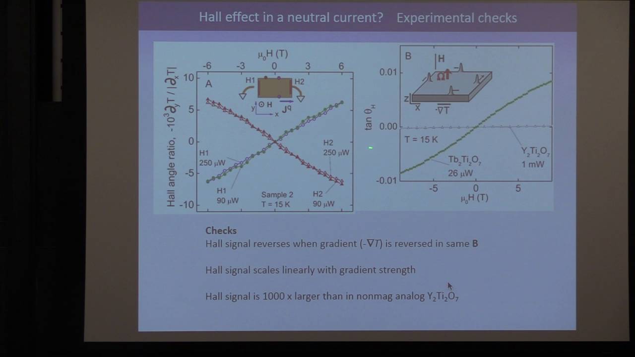 Prof. Phuan Ong, "Thermal Hall Effect of Spin Excitation in Quantum ...