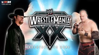 WWE 2K24 - The Undertaker VS Kane (WrestleMania 20: In-Game Commentary)