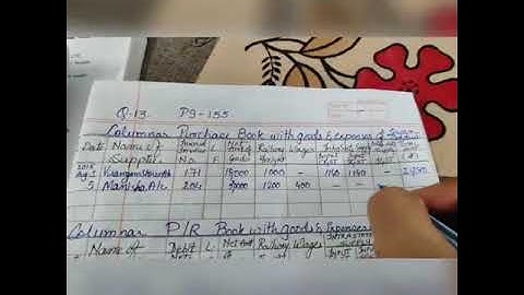 Accounts lesson 6 Subsidiary Books std 11 gseb part 5 sum no - 13 and 14