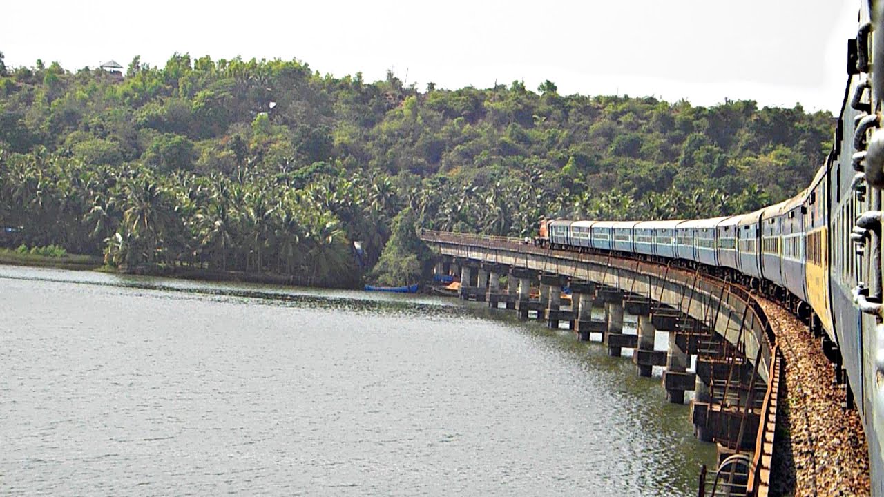 Konkan Railway Special Blasting over the longest bridge and through