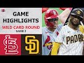 St. Louis Cardinals vs. San Diego Padres Game 2 Highlights | Wild Card Round (2020)