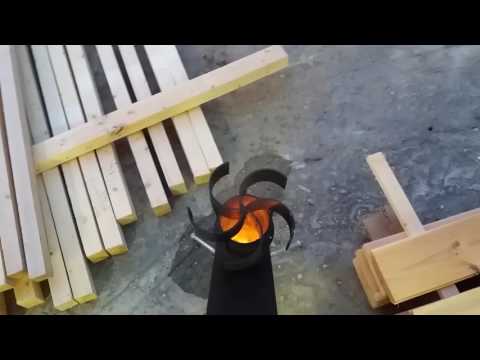 Улучшенная ракетная печь (вариант). Improved rocket stove (optional)