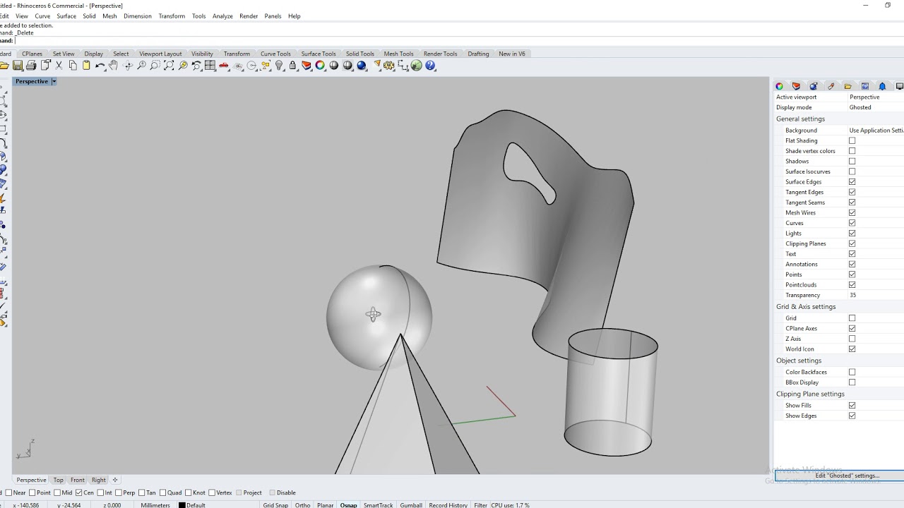 Rhino Tutorial 3/5 OnSnaps - YouTube