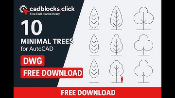 10 Minimal Tree CAD Blocks for AutoCAD – Real-Time Preview (Free DWG Download)