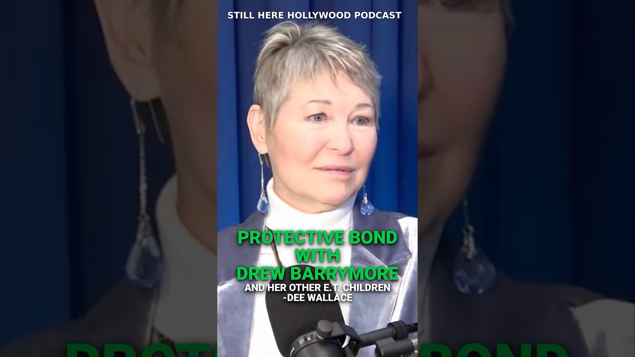 Ди Уоллес демонстрирует свой защитнический инстинкт по отношению к Дрю Бэрримор на съемочной площ...