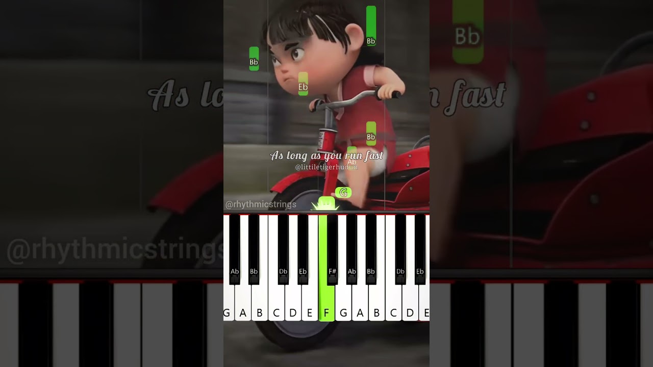Cover As Long as You Run Fast, Girl Can't Catch Up | Easy Piano Tutorial @LittleTigerHudun  #shorts