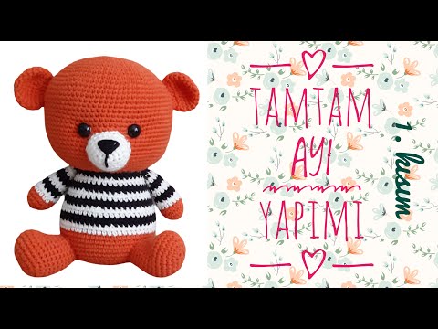 Amigurumi Tamtam Ayı 🐻 ENGLISH SUBTITLES (Kafa,Kulak,Ağız,Birleştirme)1/2