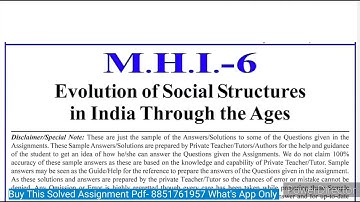 MHI 06 Solved Assignment 2023-24 In English | MHI 6 Solved Assignment 2023-24 | MHI 6 Assignment PDF