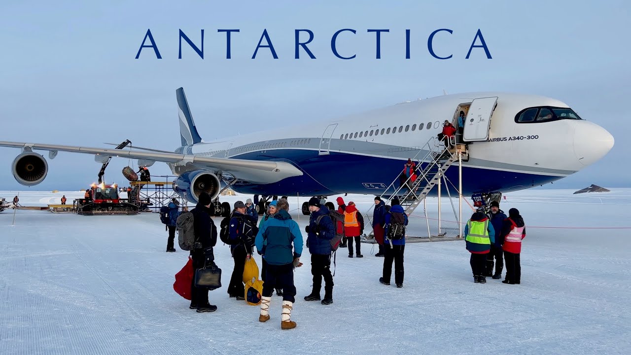 EPIC! First Class flight to Antarctica in a private Airbus A340 jet (landing on ice)