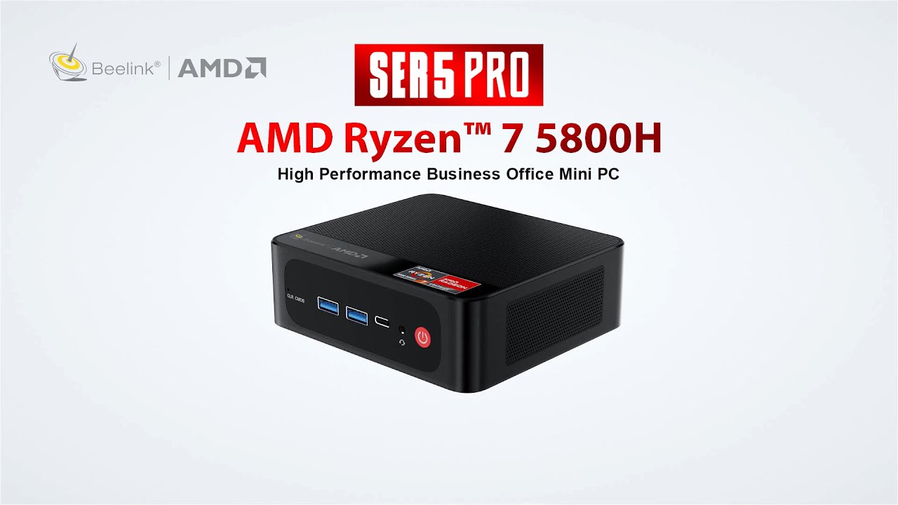 Beelink Mini PC SER5 Max AMD Ryzen 7 5800H (8C/16T Up to 4.4GHz), 32GB DDR4  RAM 500GB NVME SSD, AMD Radeon Graphics, Windows 11 Pro, WiFi 6/BT 5.2 