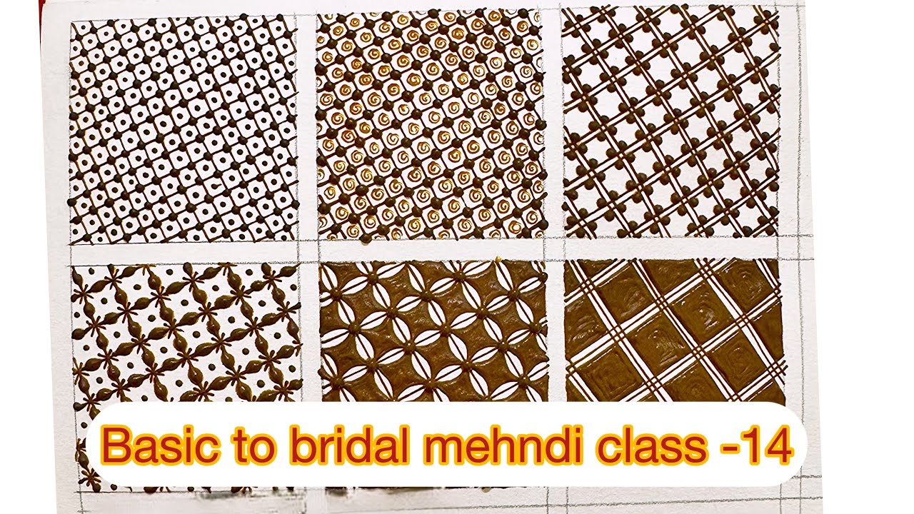 Basic to Bridal Mehndi Design class:14/Mehndi tutorial for Beginner/basic checks and grid design 