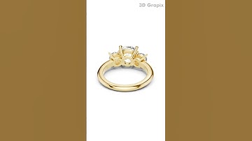 Jewellery CAD Design Rendering Ring - 020|Yellow Gold | 360° Realistic View #3dgrapix #3DRendering