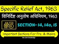 SPECIFIC RELIEF ACT,1963 || SECTION 14,14A,15 || PART-5 || FOR ALL JUDICIAL SERVICES EXAMINATION