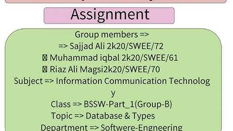 Presentation of Database