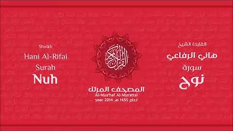 سورة نوح للقارئ الشيخ هاني الرفاعي