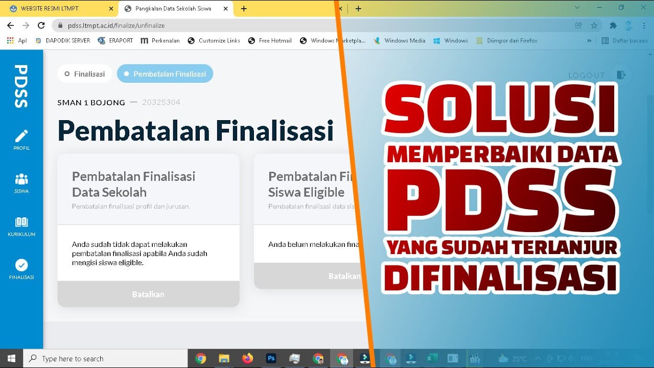 Cara Memperbaiki Data PDSS SNMPTN 2022 yang sudah Terlanjur