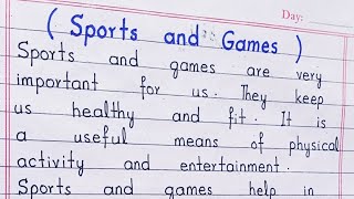 | Sports and Games | Essay on Importance of sports and games in English |