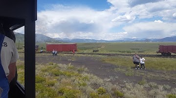 Riding in the cab of Klondike Mines #4 at Boreas Pass Railroad Days