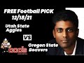 Free Football Pick Utah State Aggies vs Oregon State Beavers Picks, 12/18/2021 College Football