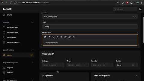 Laravel Issue Tracker Project with Filament