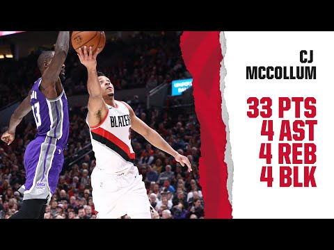 CJ McCollum (33 PTS, 4 AST, 4 BLK) Highlights | Trail Blazers vs. Kings