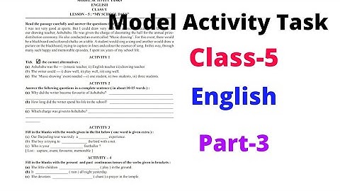 Model Activity Task // Class -5 // English Part-3
