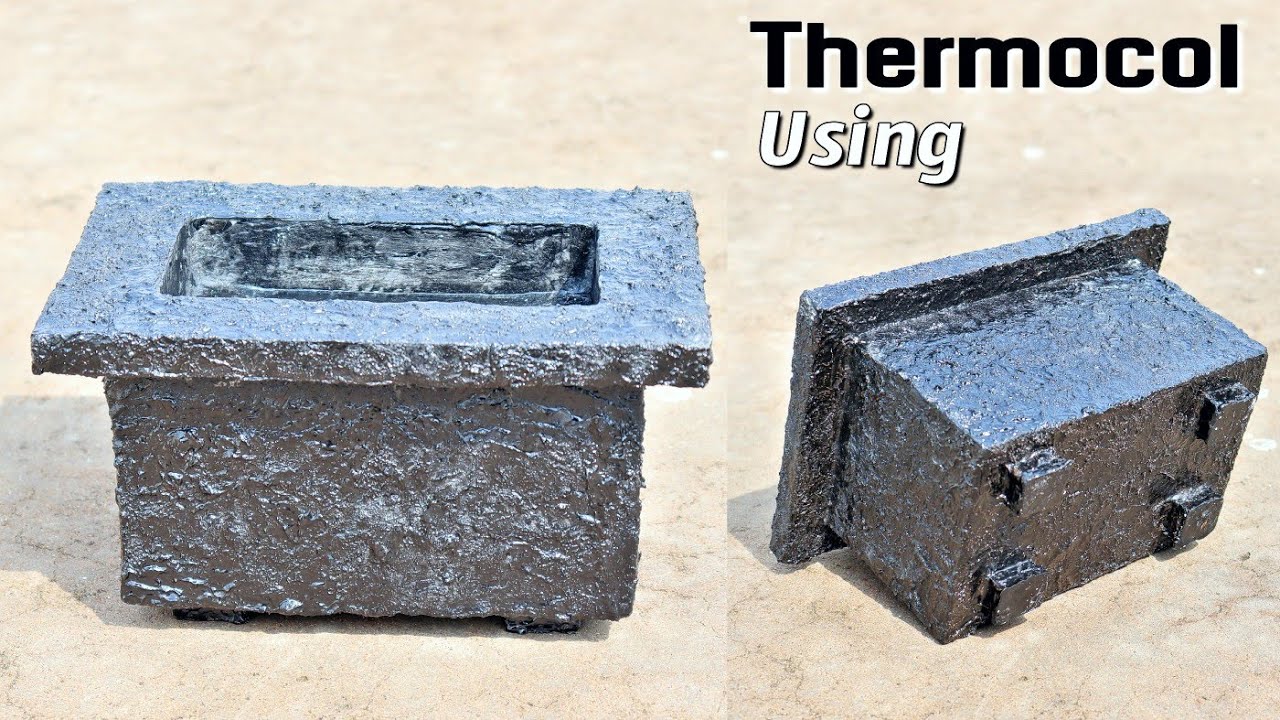 Beautiful White Cement Pot Flower Vase Using Thermocol Sheets Indoor