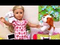 Doll morning routine with pets! Play Dolls and animals