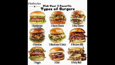 Pick Your 3 Favorite Types Of Burgers!