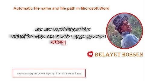 put automatic file name and file path in word file