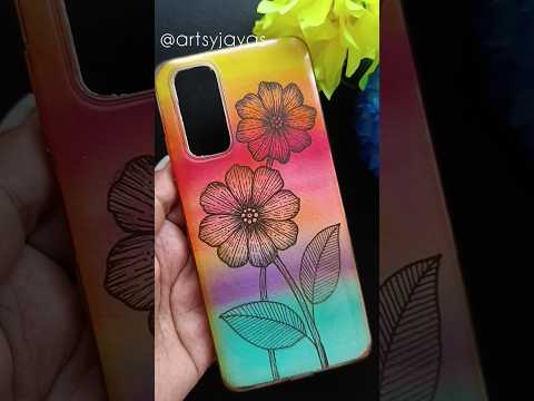 Diy Mobile Cover | Easy Floral Design | Brush Pens Artsyjayas Happiness Shorts