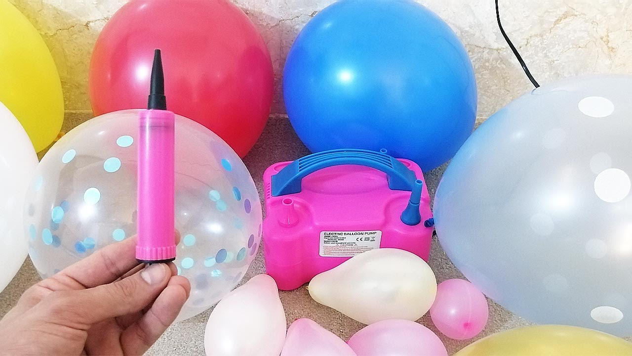 Balloon Machine vs. Hand Pump - Who Will Win ? And Pop Colorful Balloons