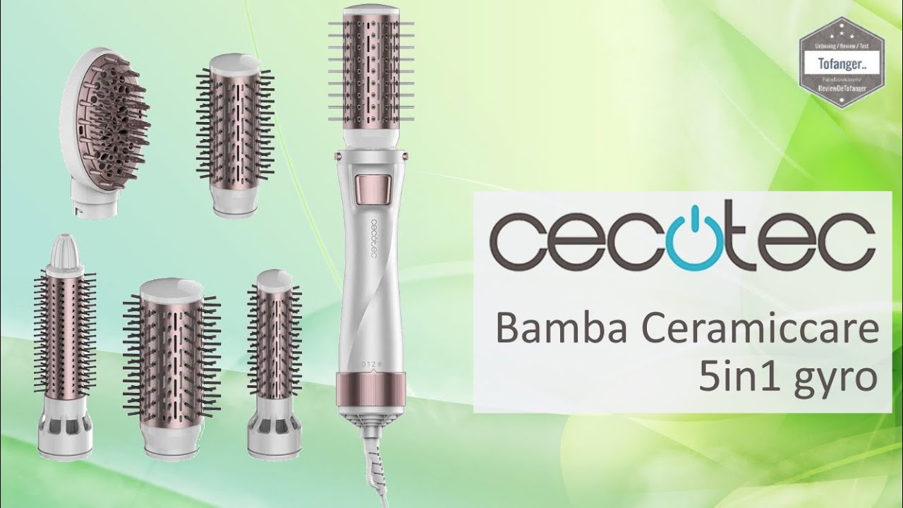 Cecotec Bamba CeramicCare 5in1Gyro - Rotating blower brush with 5 brush  heads - Unboxing 