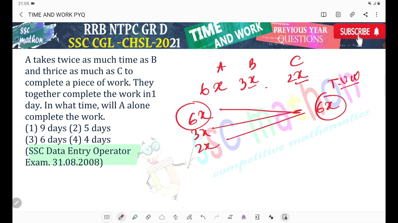 A Takes Twice As Much Time As B And Thrice As Much As C To Complete A Piece Of Work They Youtube