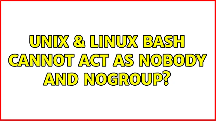 Unix & Linux: Bash cannot act as nobody and nogroup? (2 Solutions!!)