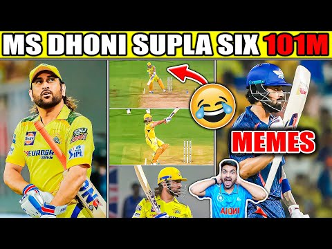 MS DHONI REVERSE SIX 😱 DHONI 101 Metre SIX 😍 CSK vs LSG IPL 2024 HIGHLIGHTS