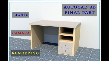 PART-3 FINAL RENDERING Office Table AutoCAD 3D Lights And Camera. #autocad #autocadtutorials