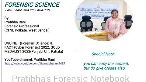 Cyber Forensics-1st Lecture| FACT & FACT PLUS 2024|Preparation strategy by Pratibha Rani#Forensic